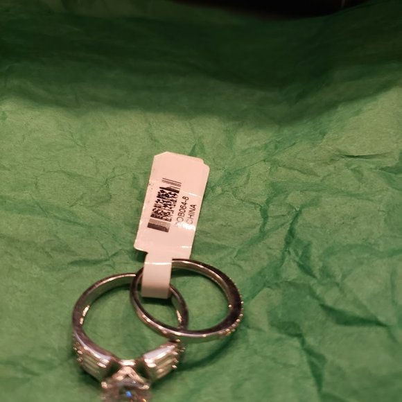 White Cubic Zirconia Rhodium Over Sterling Silver Engagement Ring With B… - Picture 5 of 5